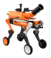 Hulp bij brandbestrijding Roboter met wielen Hond waterkanon brandblussende robot
